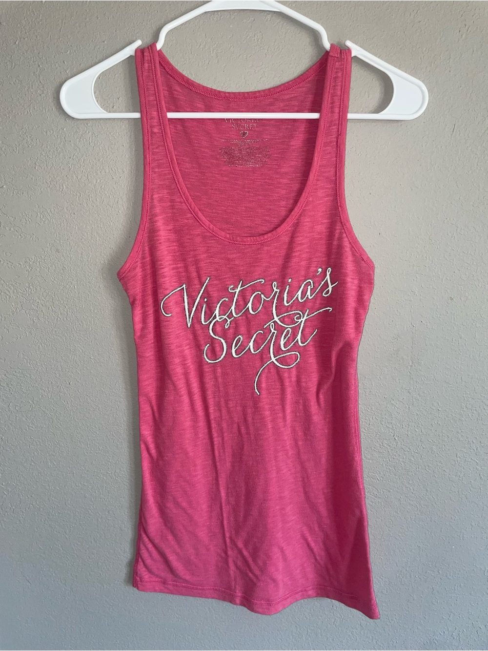 Victoria's Secret Hot Pink Script Logo Tank